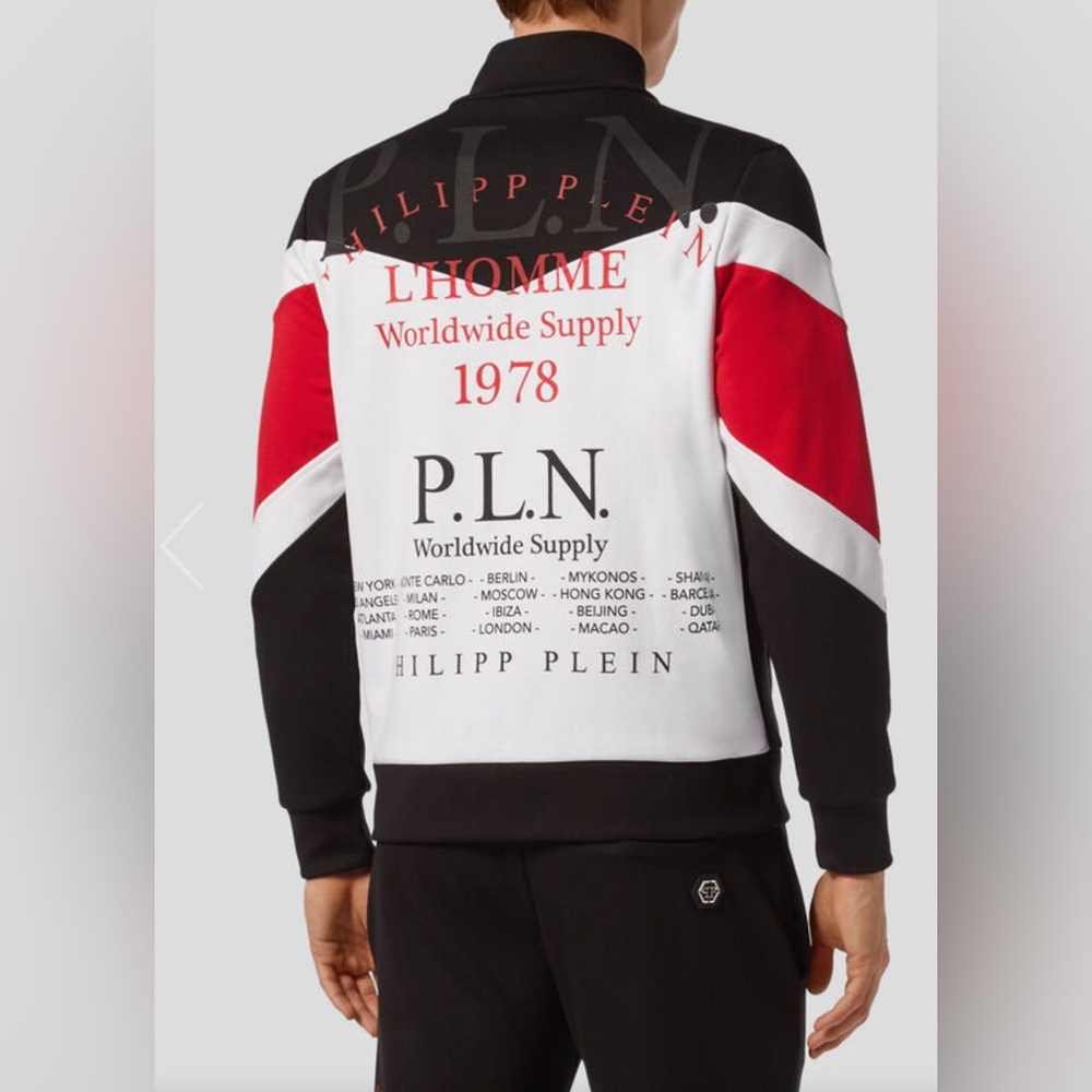 Philipp Plein jacket Black and Red Lightweight Jacket Sporty Design